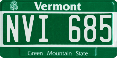 VT license plate NVI685