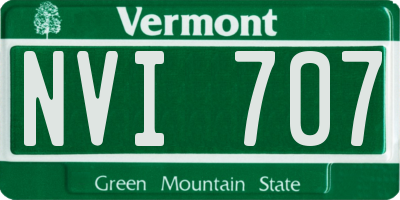 VT license plate NVI707