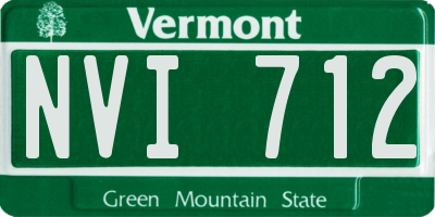 VT license plate NVI712