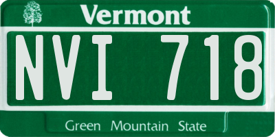 VT license plate NVI718