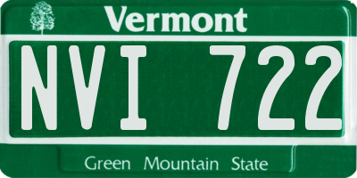 VT license plate NVI722