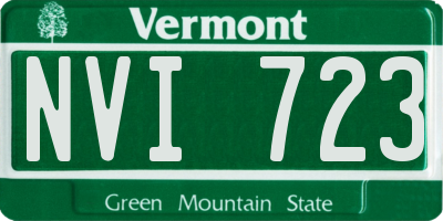 VT license plate NVI723
