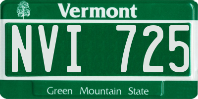 VT license plate NVI725
