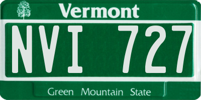VT license plate NVI727