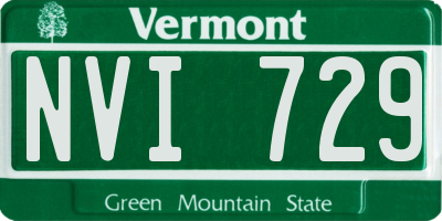 VT license plate NVI729
