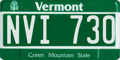 VT license plate NVI730