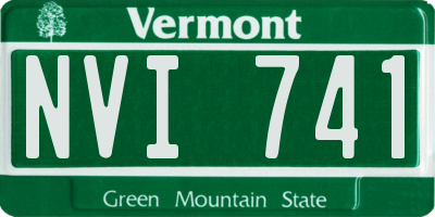 VT license plate NVI741