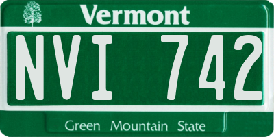 VT license plate NVI742