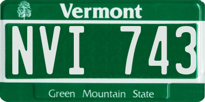 VT license plate NVI743