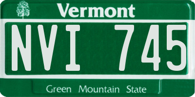 VT license plate NVI745