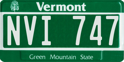 VT license plate NVI747
