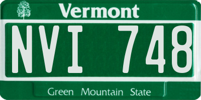 VT license plate NVI748