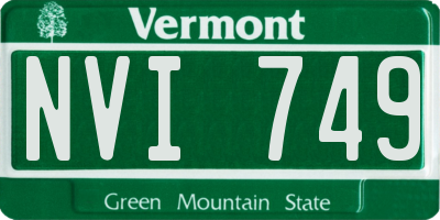 VT license plate NVI749