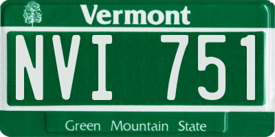 VT license plate NVI751