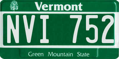 VT license plate NVI752