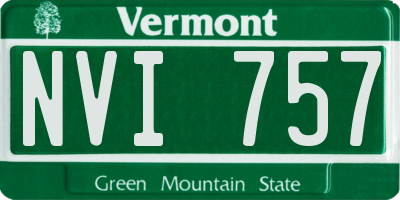 VT license plate NVI757