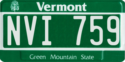 VT license plate NVI759