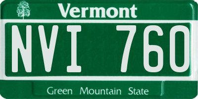 VT license plate NVI760