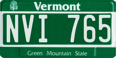 VT license plate NVI765