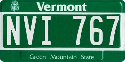 VT license plate NVI767