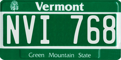 VT license plate NVI768