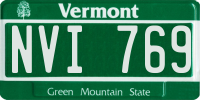 VT license plate NVI769