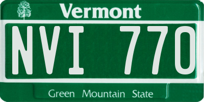 VT license plate NVI770