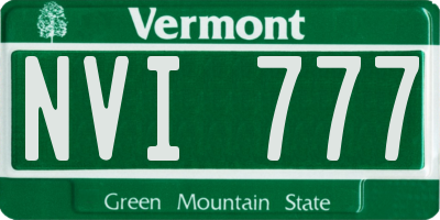 VT license plate NVI777