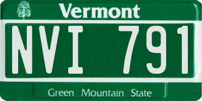 VT license plate NVI791