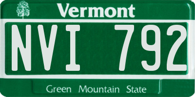 VT license plate NVI792