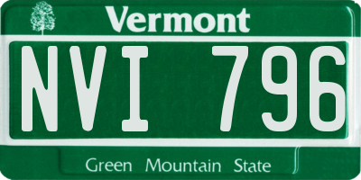 VT license plate NVI796