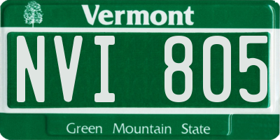 VT license plate NVI805