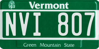 VT license plate NVI807