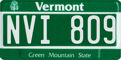 VT license plate NVI809