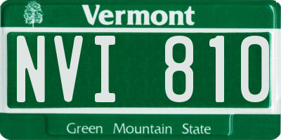 VT license plate NVI810