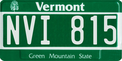 VT license plate NVI815