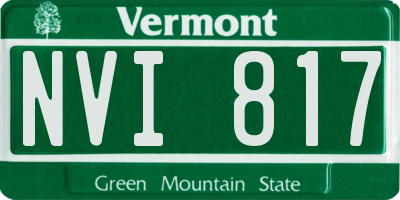 VT license plate NVI817