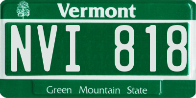 VT license plate NVI818