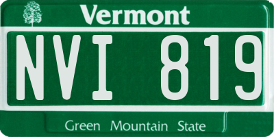 VT license plate NVI819