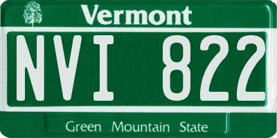VT license plate NVI822