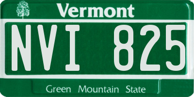 VT license plate NVI825