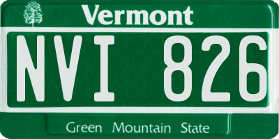 VT license plate NVI826