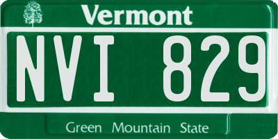 VT license plate NVI829
