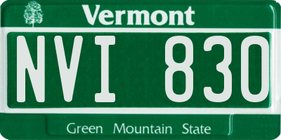 VT license plate NVI830
