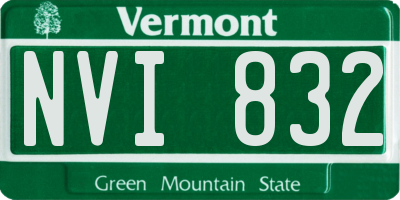 VT license plate NVI832