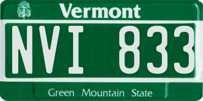 VT license plate NVI833