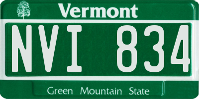 VT license plate NVI834