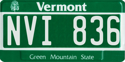 VT license plate NVI836