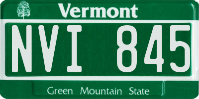 VT license plate NVI845