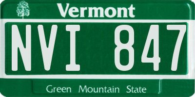 VT license plate NVI847